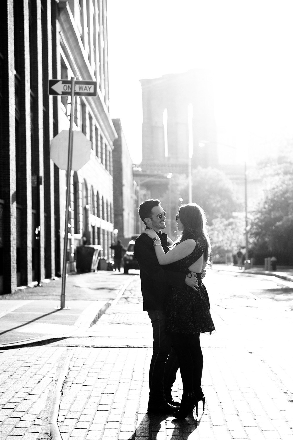 Engagement photos taken in Brooklyn near the Brooklyn Bridge by Brooklyn Wedding Photographer XOANDREA