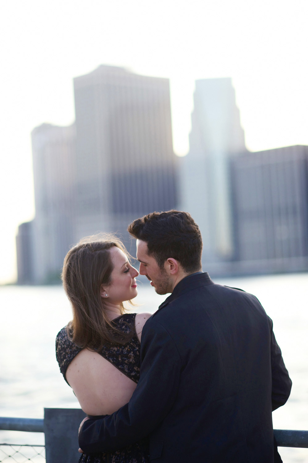 Engagement photos taken in Brooklyn near the Brooklyn Bridge by Brooklyn Wedding Photographer XOANDREA